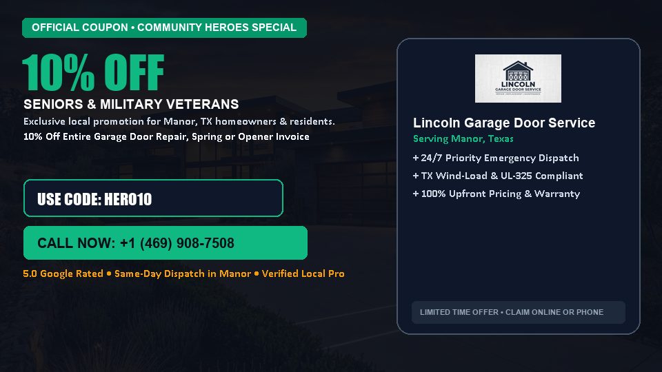 Lincoln Garage Door Service 10% OFF Seniors & Military Veterans
